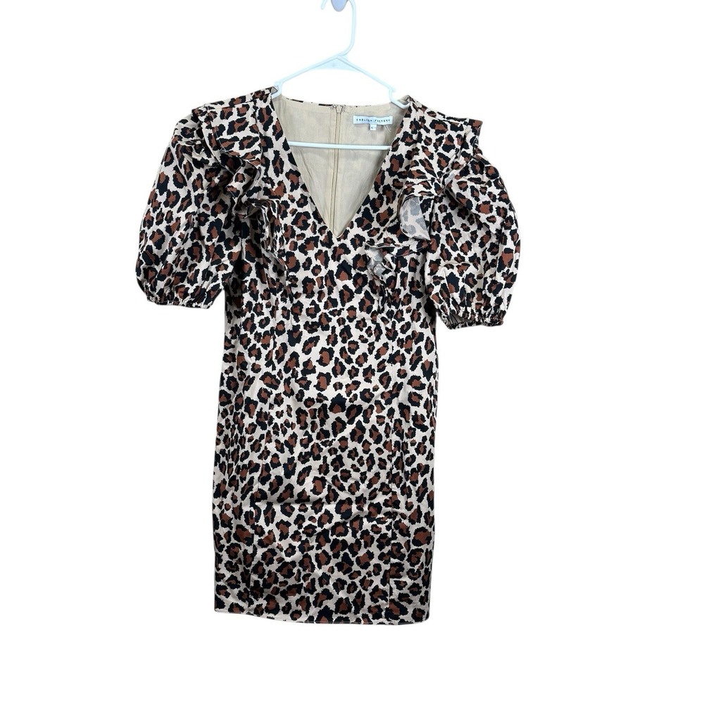 English Factory Medium Leopard Ruffle Dress L Large